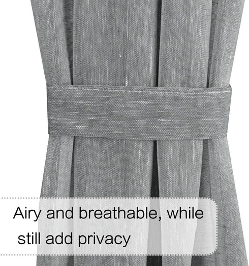H.VERSAILTEX Linen French Door Curtains, Semi Sheer Light Reducing Privacy, 1 Panel Door Shades, 25" W x 72" L,