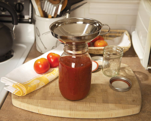 Farm to Table Stainless Steel Wide Mouth Canning Funnel, 5.75-Inch Metallic
