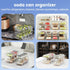Soda Can Organizer for Refrigerator | Adjustable Width Drink Storage and Dispenser for Fridge, Clear (1 set)