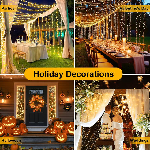 33 100LEDs 8 FT Christmas Lights Plug in,Outdoor Indoor Connectable Fairy Lights with Timer and Modes,Christmas Tree