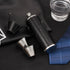 GENNISSY 10oz Black Bucket Hip Flask, PU Leather Stainless Steel, Liquor Flask with Funnel and Cups