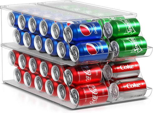 Sorbus Soda Can Organizer for Refrigerator Stackable Can Dispenser with Lid for