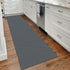 KOZYFLY Washable Runner Rug, 2x8 Ft for Hallways, Kitchen Runner with Rubber Backing, Grey Braided Cotton