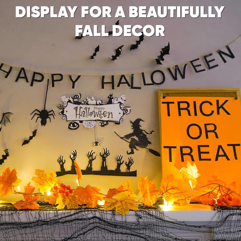 20LED suddus Fall Leaves Garland with Lights, Battery Operated Fall Lights with Timer, Thanksgiving Decoration