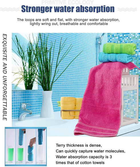 MEMRUI Multicolor Fingertip Towels for Bathroom, Kid's Face Towels, 10 x 18 Inches, 4 Pcs