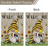 Welcome Summer Gnome Garden Flag, Spring Summer Bee Sunflower 12x18 Double Sided Burlap House Flag