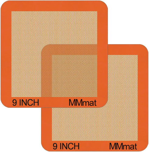 Silicone Baking Mats Set of 2, Non-Stick Reusable Air Fryer Liners, Best German Silicone, 9 inch