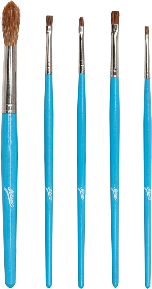 Ateco Brush Set with Sable Bristles, 4 Piece Set for Fine Detail Work