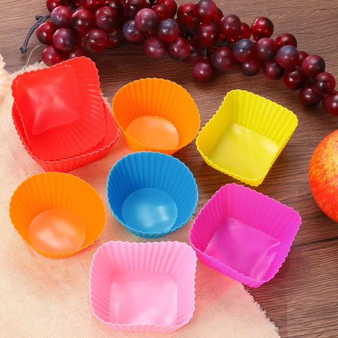 uxcell 18Pcs Silicone Cupcake Liners, Non-Stick Baking Cups for Cooking Eggs and Muffins