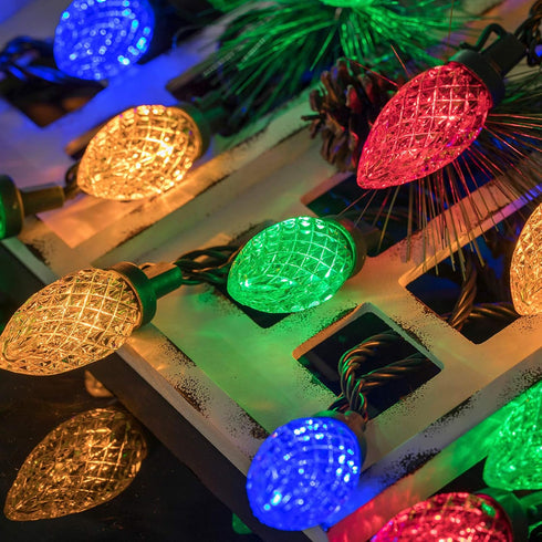 AWQ 50LED 49 C9 8 (50, FT Christmas String Lights Plug in Fairy Twinkle String Lights Modes Timer Function Waterproof