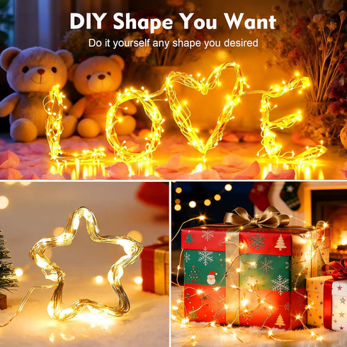 1Pack Lights,16ft 50 8 USB Plug in Fairy String LED Copper with Remote and Timer, Modes Waterproof Twinkle String