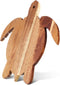 Acacia Wood Sea Turtle Cutting Board, 14 x 12 Inch Wooden Cheese Serving Platter for Meat, Cheese, Vegetables