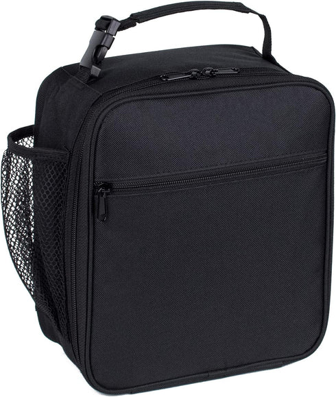 Black Lunch Box for Teens Boys Kids Men - Insulated Thermal Tote Cooler Bag for Girls Women, Portable and Reusable