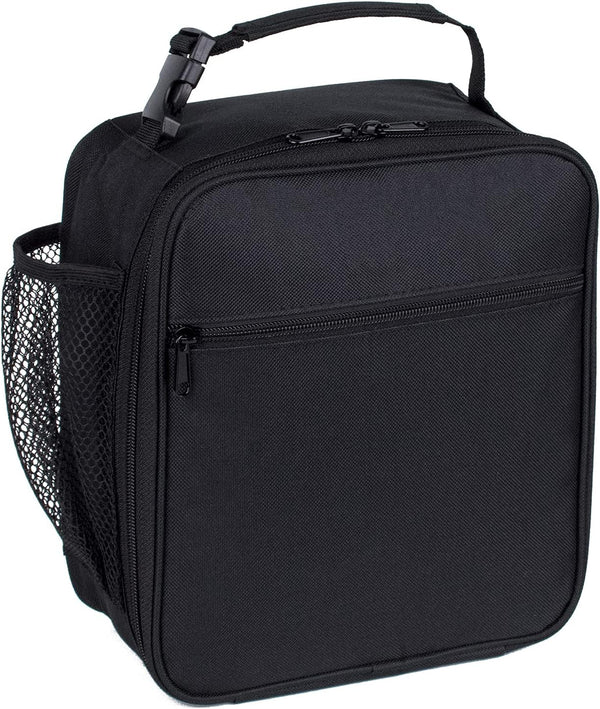 Black Lunch Box for Teens Boys Kids Men - Insulated Thermal Tote Cooler Bag for Girls Women, Portable and Reusable