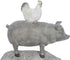 Deco 79 Polystone Farm Animals Decorative Sculpture, Stacked Home Decor Statue, 9" x 4" x 12", Gray