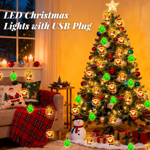 Lights,16 30 8 Christmas Mini String FT LED USB Plug in Powered and Battery Operated String Lights Lightsing Modes