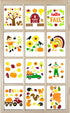 Fall Gel Cling Stickers for Windows and Mirrors, 6 Sheets of Reusable Seasonal Designs