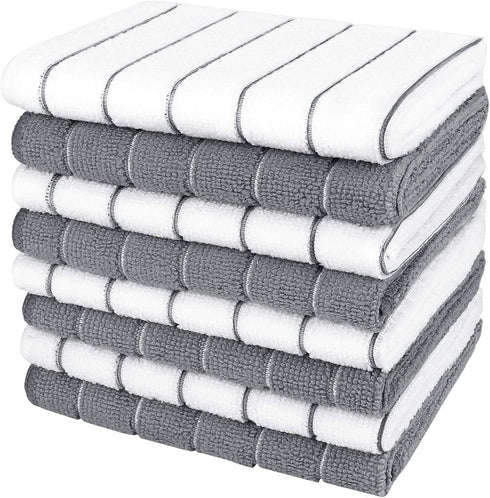 AIDEA Kitchen Towels, Absorbent Soft Dish Cloths for Home, Multi-Purpose Cleaning and Drying, 8PK, 12”x12”