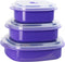 Reston Lloyd Adjustable Microwave Storage Set with Vent on Lids, Multiple Sizes, Purple