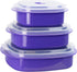Reston Lloyd Adjustable Microwave Storage Set with Vent on Lids, Multiple Sizes, Purple
