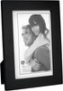Malden 4x6 Picture Frame - Black, Wide Real Wood Molding, Real Glass
