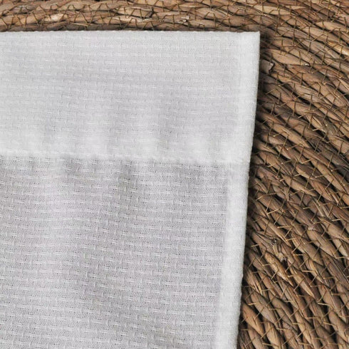 Boho Tassel White Valances for Windows, Semi Sheer Kitchen Valance, Bedroom Bathroom Small Window Cafe Curtains, 54x15