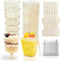 300 Pack Dessert Cups with Spoons and Lids 5 Oz Plastic Shooter