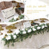 QueenDream White Lace Tablecloth, 60 x 120 Inches, Rectangular Vintage Embroidered Lace Fabric Overlay