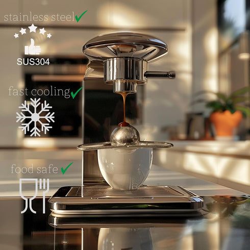 Stainless Steel Chilling Coffee Espresso Ball, Gold Silver Java Ball Brew Chilling Ball, Silver