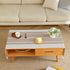 20x60 Inch SIELUNO Coffee Table Cover, Rustic Farmhouse Rectangle Table Cloth Cotton Linen Waterproof with Pockets