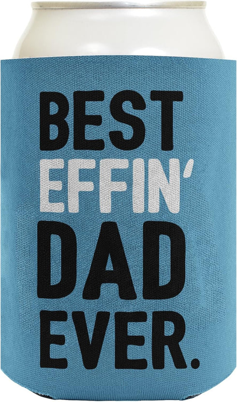 Mom Dad Gifts Best Effin' Mom and Dad Ever, Funny Announcement Gift Set, 2 Pack Can Coolie Drink Coolers
