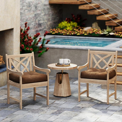 Set 2 4" Giantex of Tufted Patio Cushions, Outdoor Seat Cushions, Waterproof & High Elasticity for Comfortable Sitting