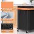 150L (40 Gal) Large Fashion Laundry Basket with Wheels, Leather Patchwork Rolling Hamper Carts, Sturdy Metal Frame