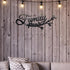 Family Wall Decor Metal Sign, Cursive Word Black Iron Home Art for Rustic Kitchen Decoration