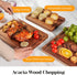 LAZIOPATER Set 3, Set Acacia Wood Cutting Board of Solid Wood Cutting Board with Holder, Deep Juice Grooves & Built
