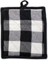 DII Buffalo Check Kitchen Collection, Classic Farmhouse Kitchen Set, Potholder, Black & White, 2 Piece