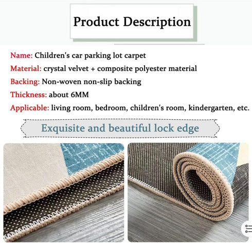 KEBEXXY Room,47X63Inch/120X160CM Kids Rug Play Mat Great for Playing with Cars and Toys,Educational Kid Road