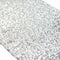 ShinyBeauty Silver Sequin Table Runner 12x108 Inch - Roll-Up Wedding Party Decor, Sparkling Holiday Tablecloth