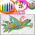 ALEX Art Set 2 of Giant Coloring Posters - Turtle and Dolphin Wall Coloring Poster for Kids & Adults - Large Coloring