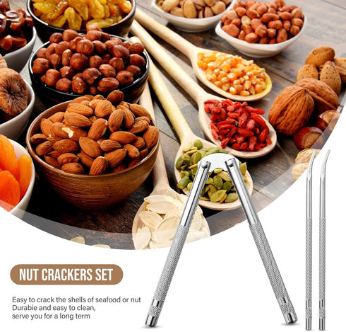 Set, 10-Piece Set Lobster Crackers and Picks Crab Leg Cracker Tools - Stainless Steel Seafood Crackers & Forks Nut