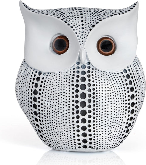 Ornativity White Owl Statue Figurine, Animal Sculpture Home Decoration for Bedroom Living Room Kitchen Office