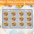 Tebery 2 Pack Heavy-Duty Black Wire Cooking Rack, Nonstick Baking & Cooling Grid for Roasting, Grilling - 16" x 10"