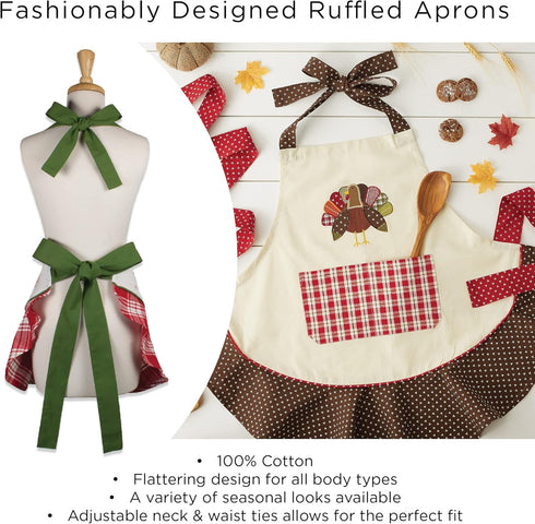 Adjustable Adult Size DII Women's Christmas Kitchen Apron for Cooking, Baking, Crafting & Entertaining