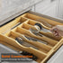 Bamboo Utensil Organizer for Kitchen Drawers, Expandable Tray and Cutlery Holder, Wood Dividers with 7 Adjustable Slots