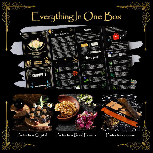 SHYSHINY 130Pack Wiccan Supplies and Tools for Protection, Witchcraft Supplies Witchy Gift for Beginners, Dried Herbs