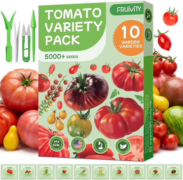 10 Pack Heirloom Tomato Seeds Variety Pack -5000+ Non-GMO Garden Seeds for