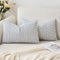 MIULEE Royal Blue and Beige Patchwork Farmhouse Pillow Covers 12x20 Inch, Pack