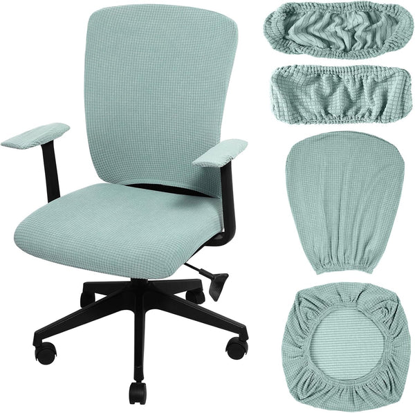 Office Chair Covers Set, Universal Protective Stretchable Chair Seat Covers, Desk Chair Armrest Covers, Slipcovers Pads