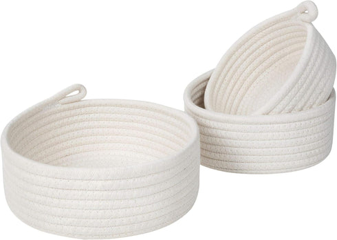 MINTWOOD Design Set of 3 Cotton Rope Nesting Bowls, Small Catch All