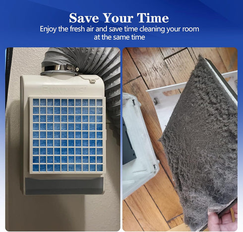 12"X100" 8 Air Vent Filter, Cut to Size Air Filter Material, MERV Electrostatic Air Filter Roll, Blue & White Vent